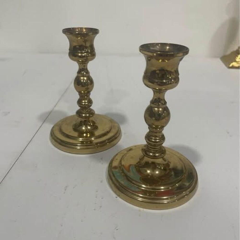 Baldwin Brass Candlesticks - 4.75” Tall